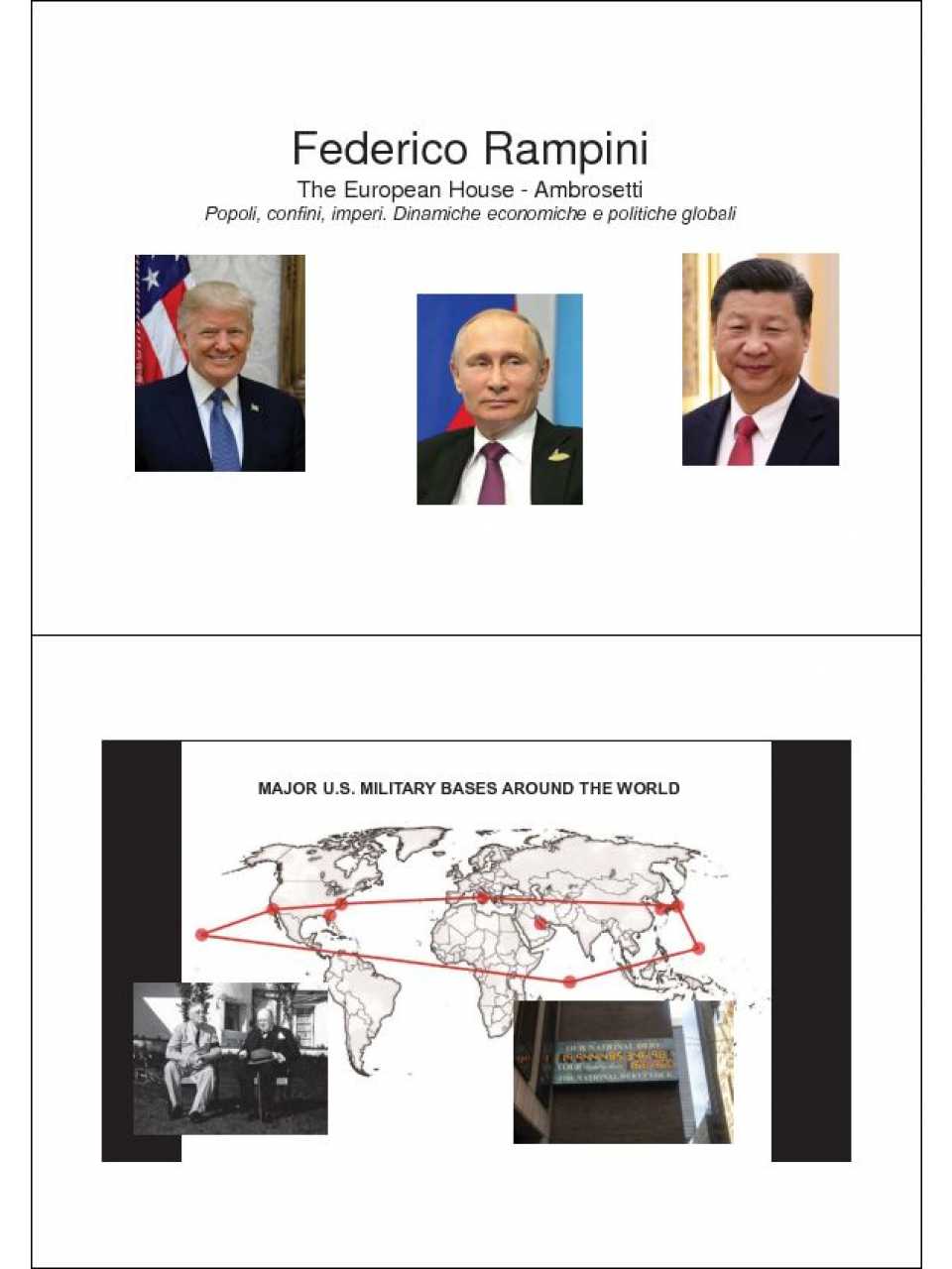 AGGIORNAMENTO PERMANENTEIN PRESENZA
I prossimi assetti geopolitici e geoeconomici globali