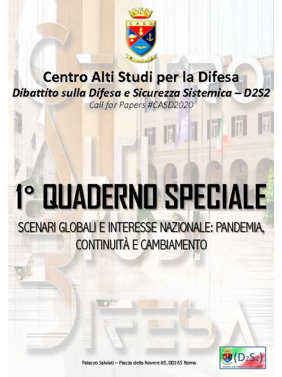 1° Quaderno Speciale - Scenari globali e interesse nazionale: pandemia, continuità e cambiamento