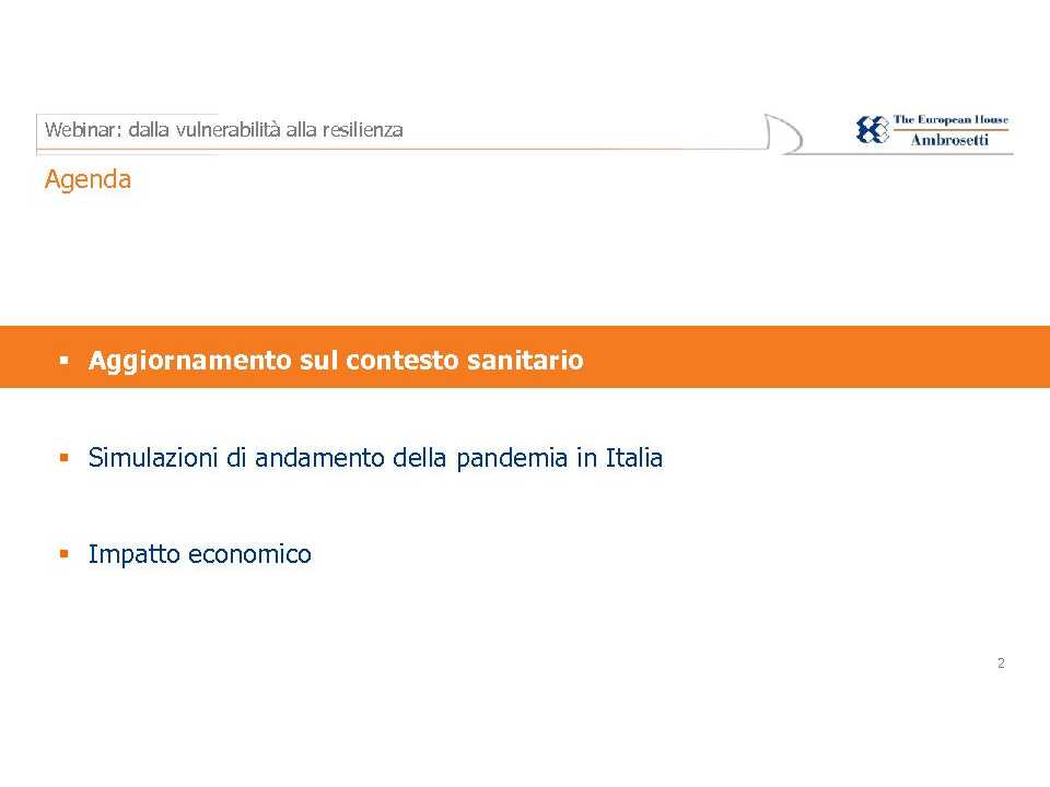 AGGIORNAMENTO PERMANENTEVIA WEB
WEBINAR LIVE
Dalla vulnerabilità alla resilienza: come gestire le istituzioni e le imprese ai tempi del Coronavirus