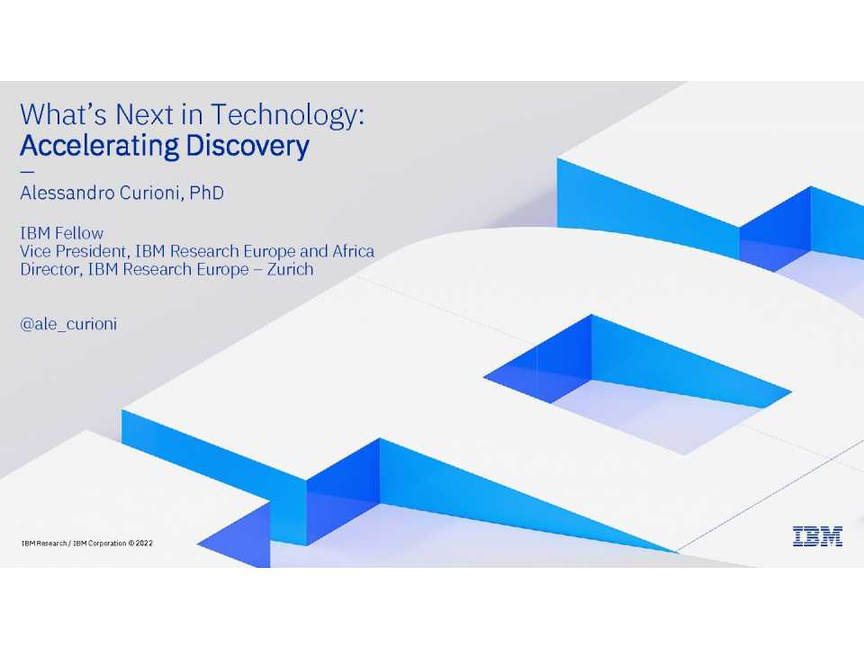 What’s next in technology - Accelerating discovery