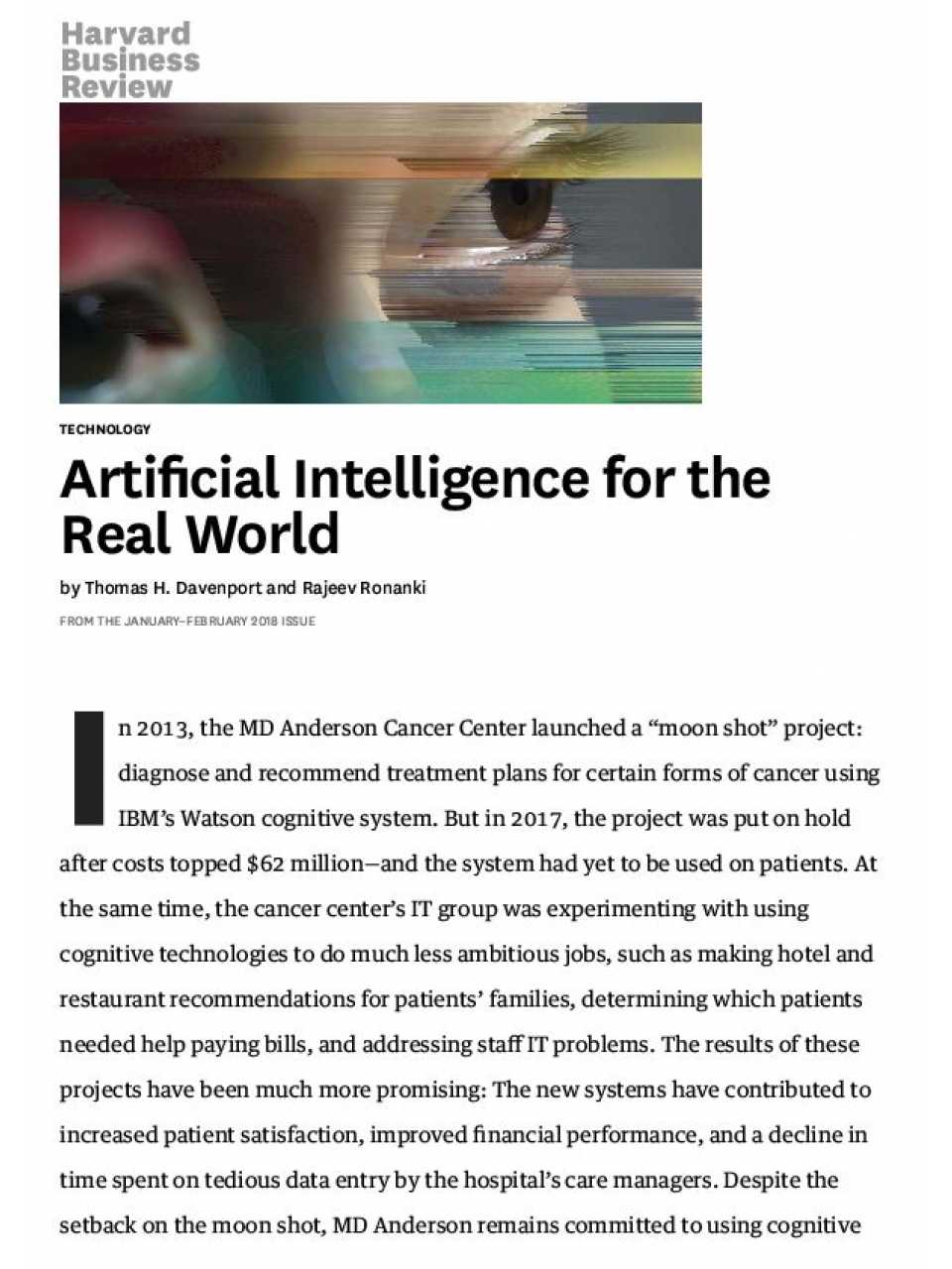Artificial Intelligence for the Real World