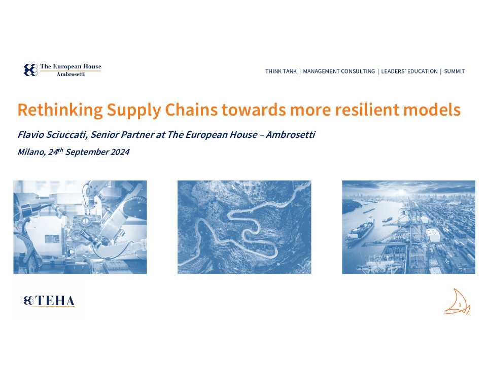 Rethinking Supply Chains towards more resilient models