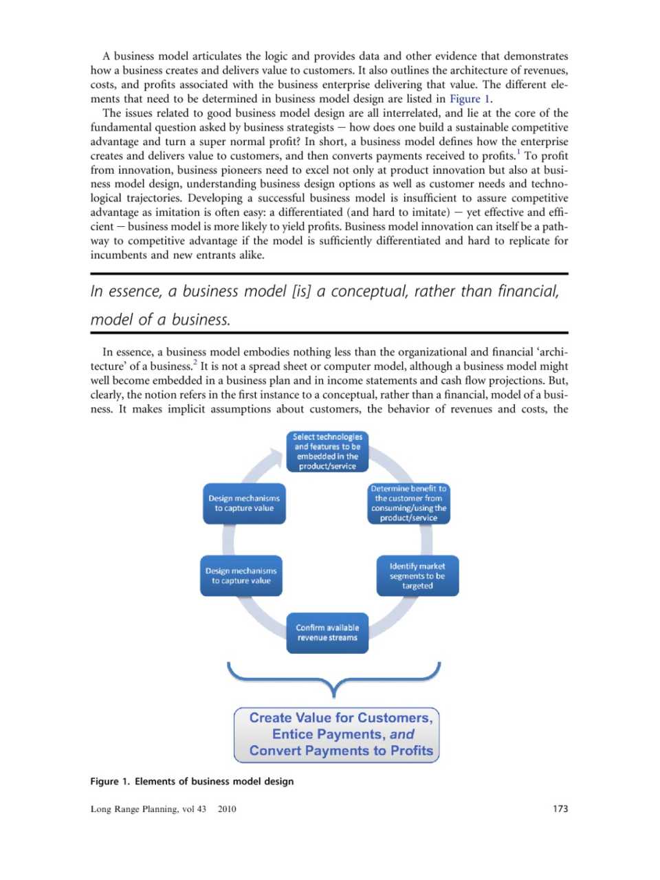 Business models, business strategy and innovation