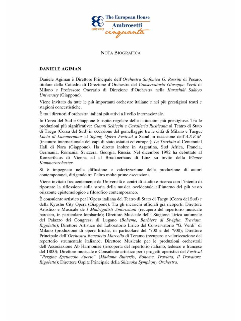 Nota biografica - Daniele Agiman