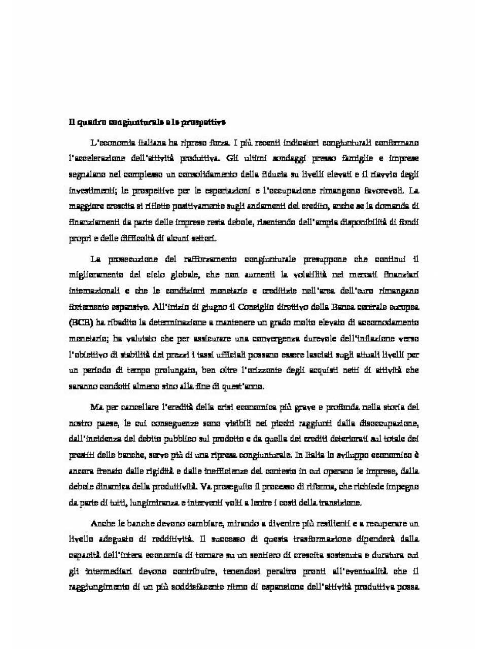 AGGIORNAMENTO PERMANENTEIN PRESENZA
Crediti deteriorati e prospettive reddituali delle banche italiane