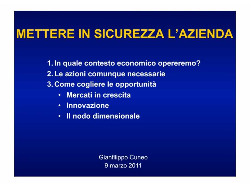 Mettere in sicurezza l'azienda