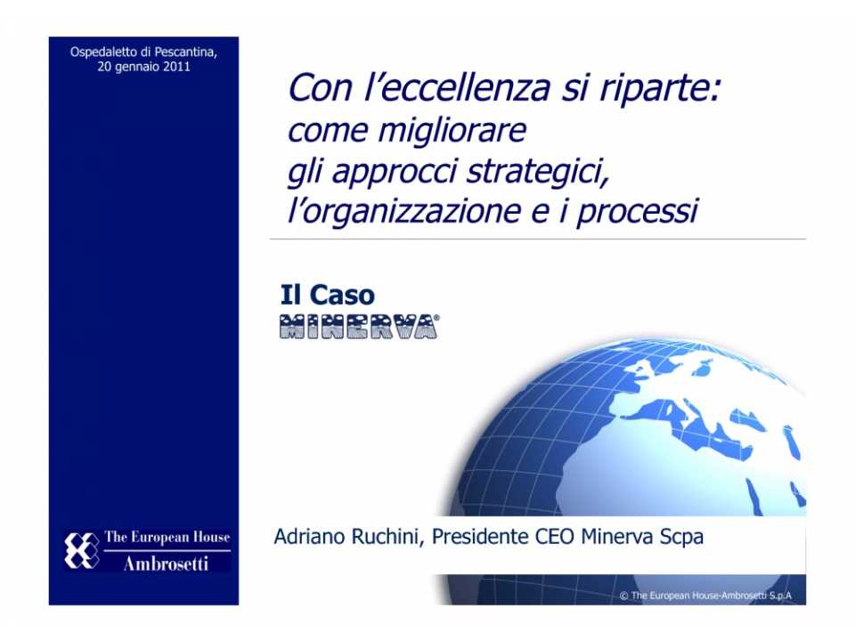 Con l'eccellenza si riparte: come migliorare gli approcci strategici, l'organizzazione e i processi