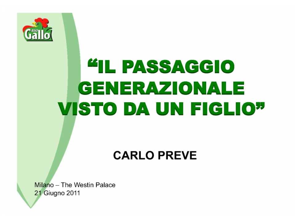 Il passaggio generazionale visto da un figlio