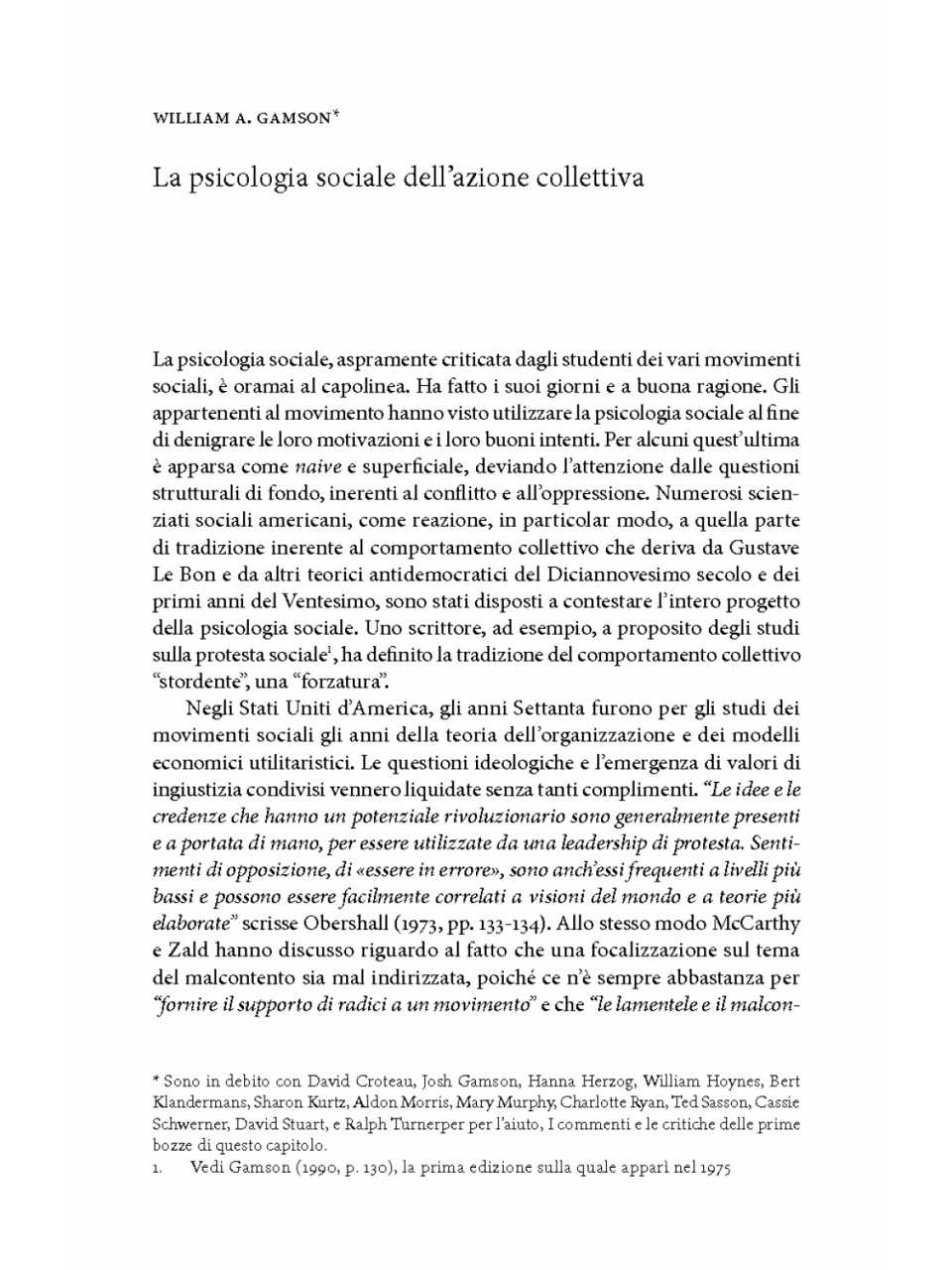 La psicologia sociale dell'azione collettiva