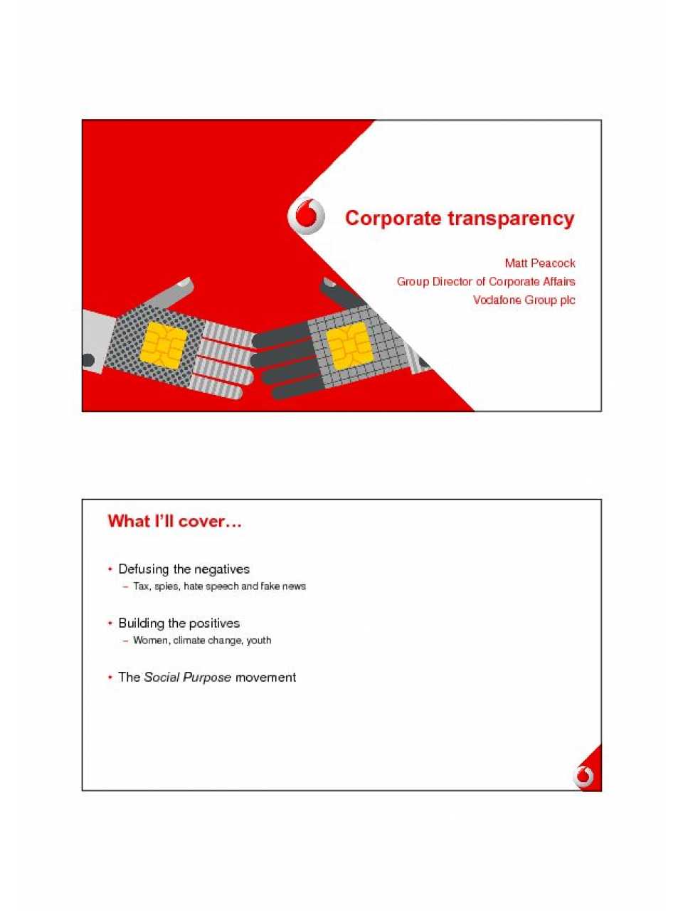 Corporate Transparency - Matt Peacock