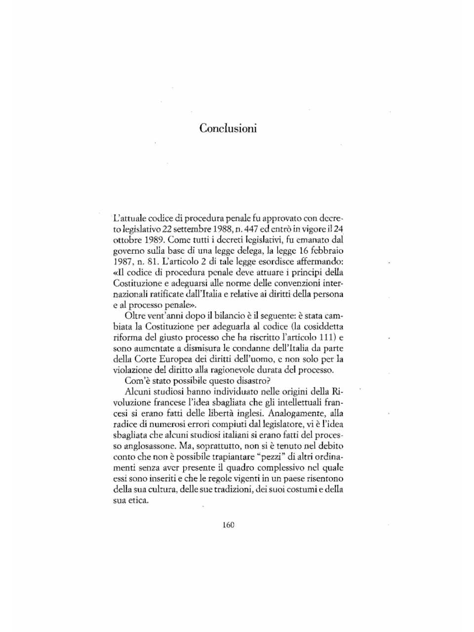 Processo all'italiana - conclusioni