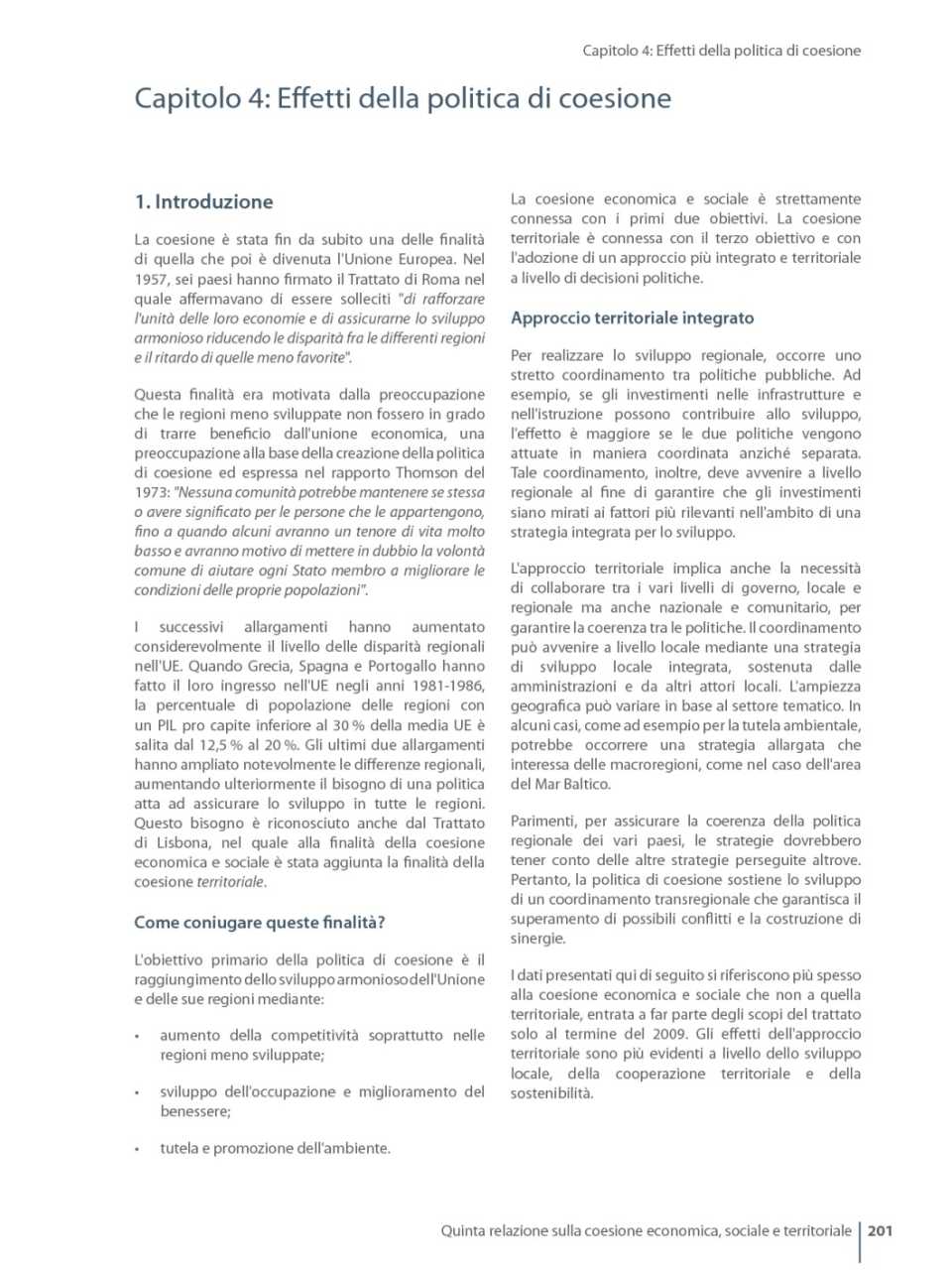 Effetti della politica di coesione