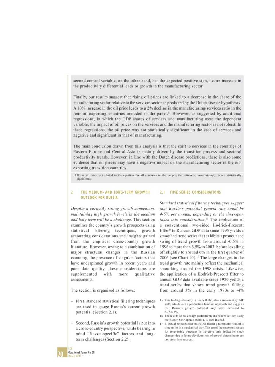 The medium and long term growth outlook for Russia