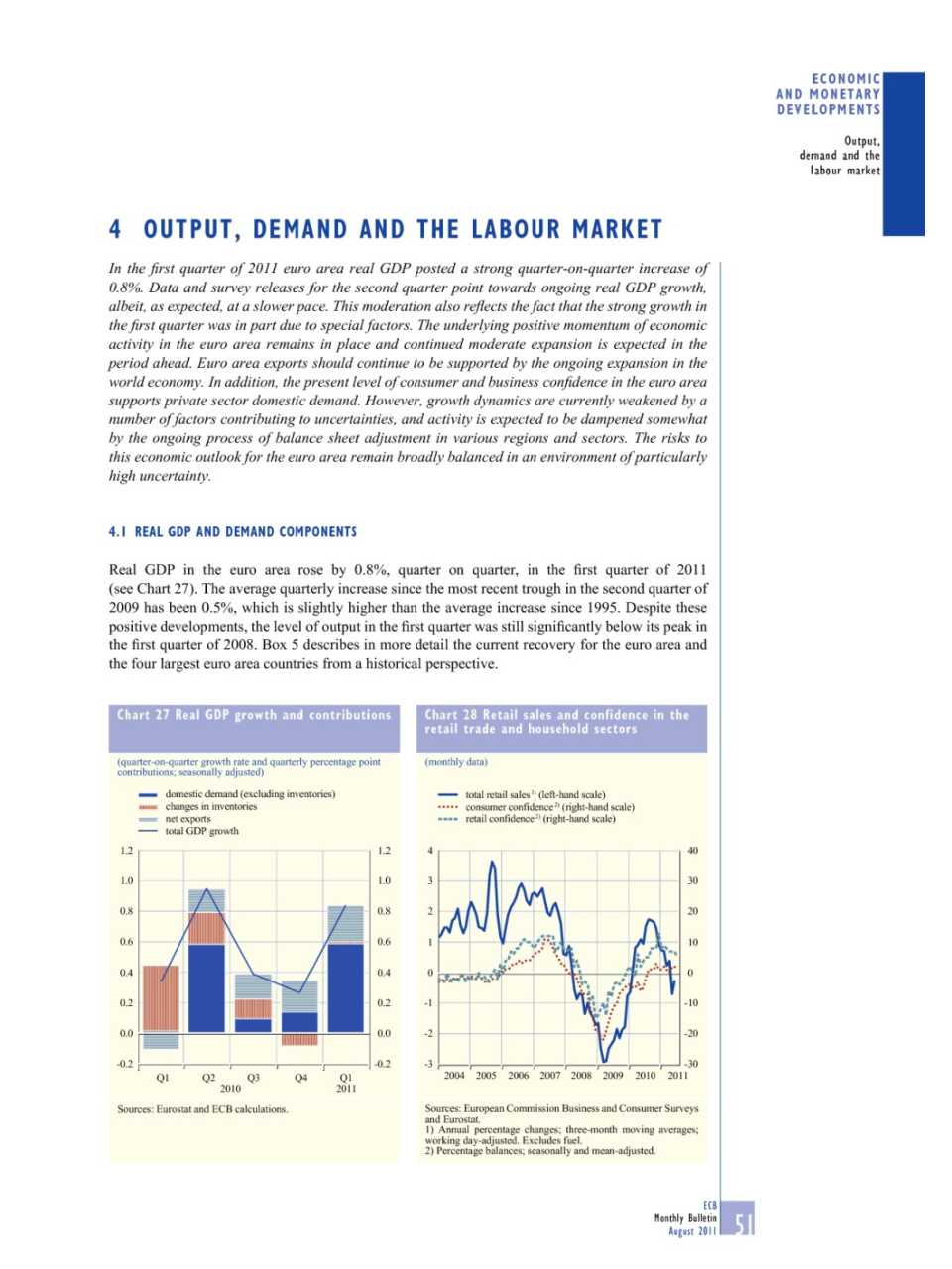 Output, demand and the labour market (Monthly Bulletin - August 2011)