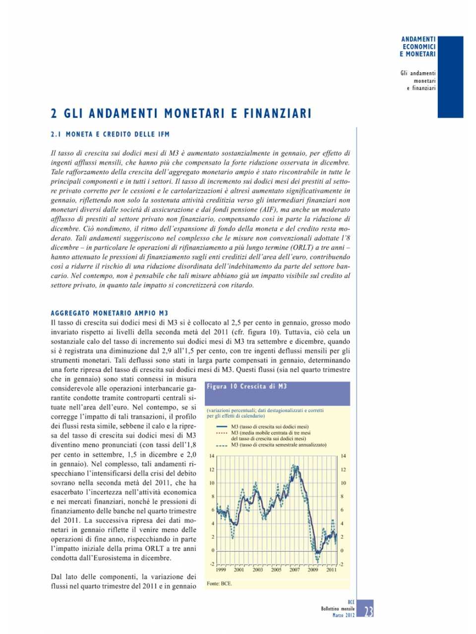 Gli andamenti monetari e finanziari