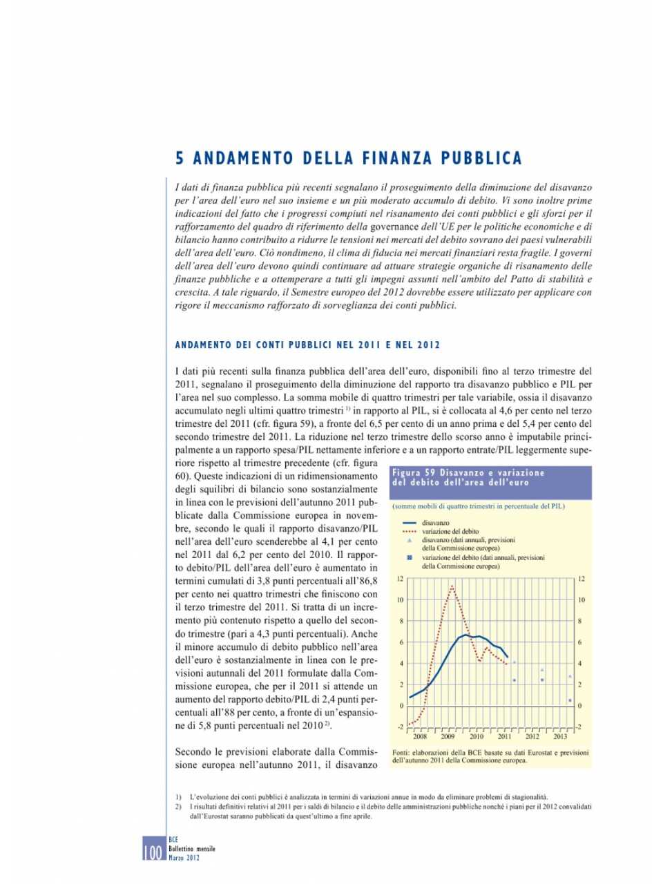 Andamento della finanza pubblica