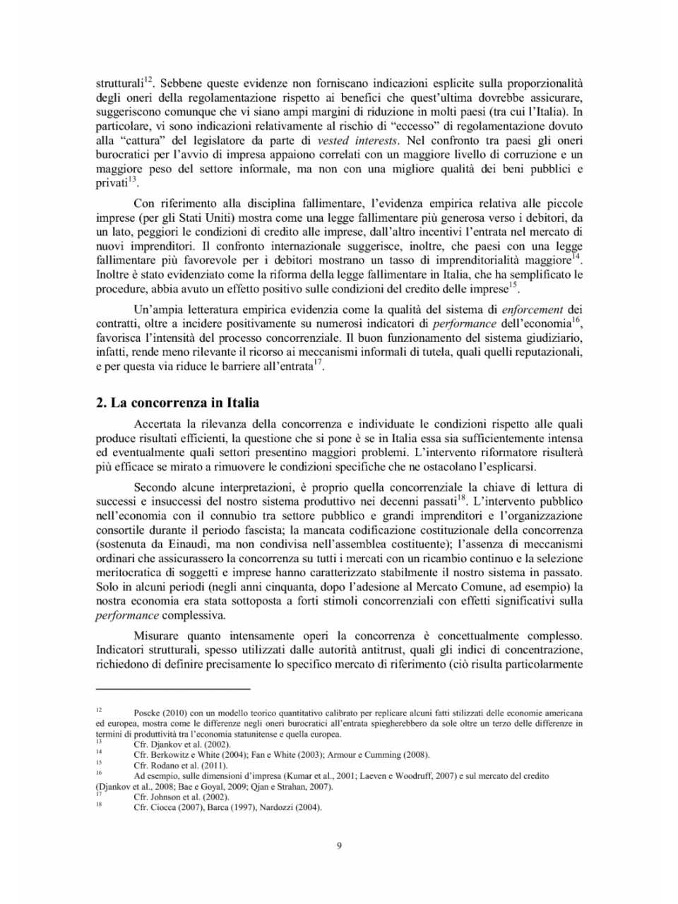 La concorrenza in Italia