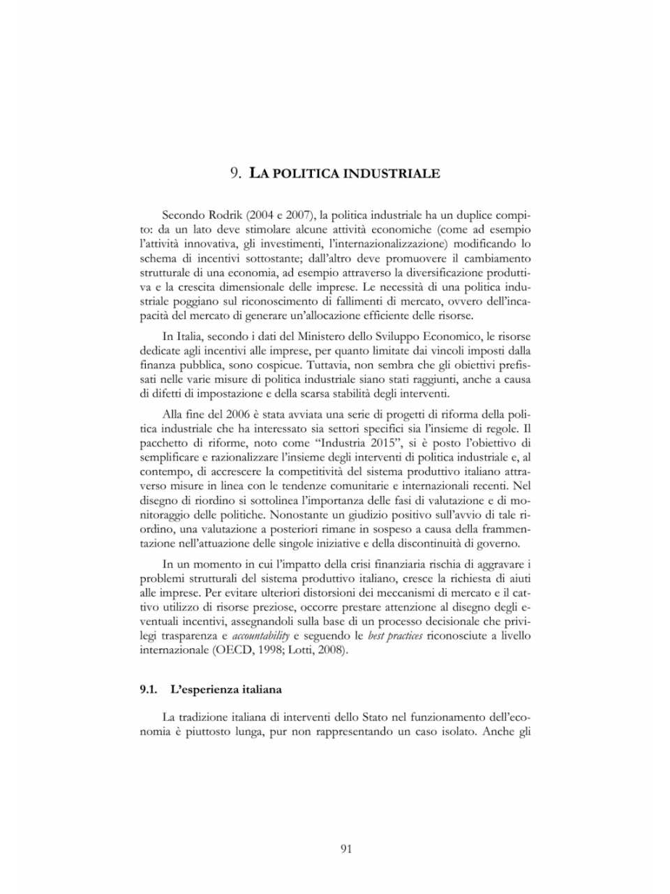 La politica industriale