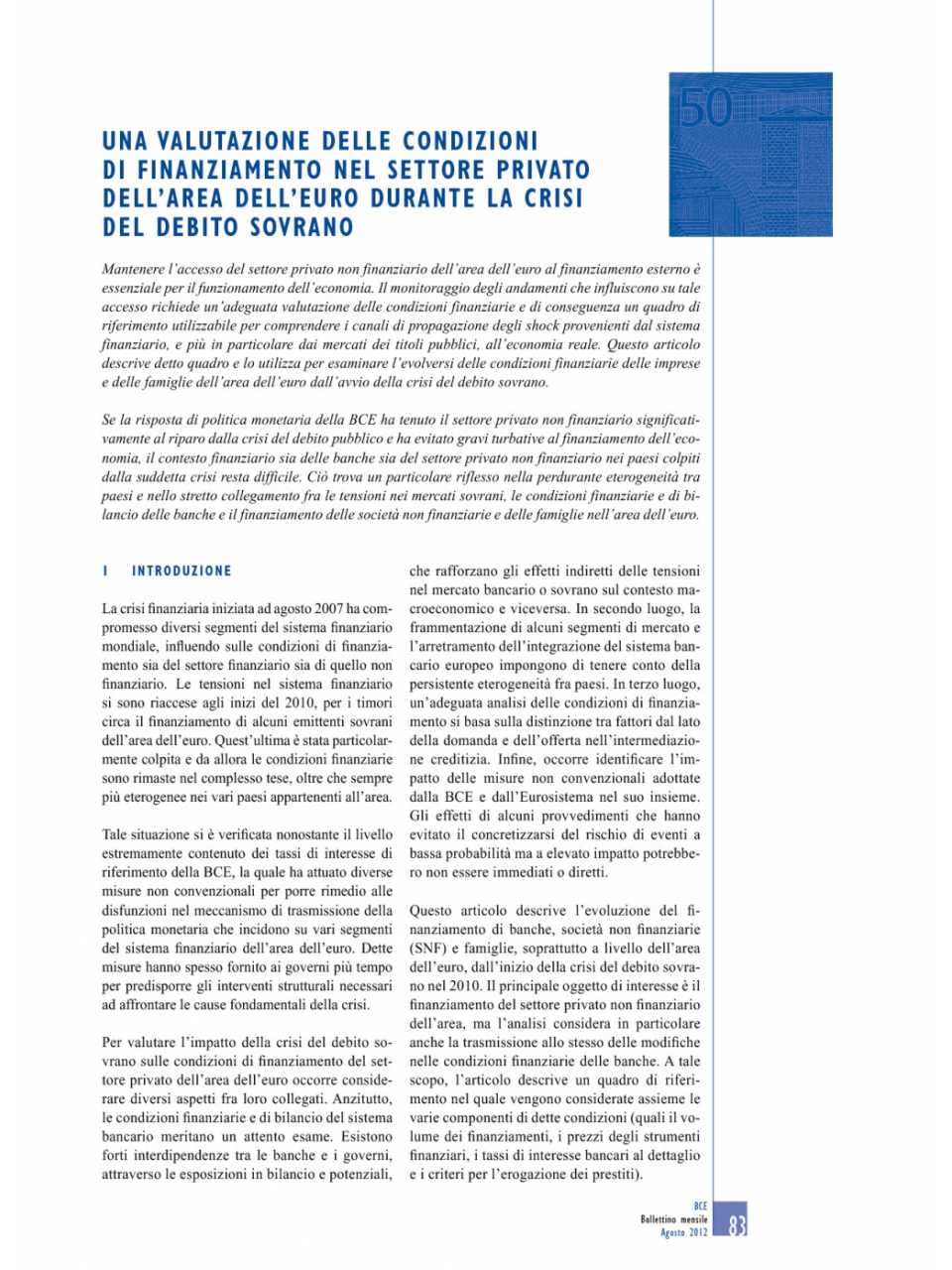 Bollettino mensile (agosto 2012) - Estratti