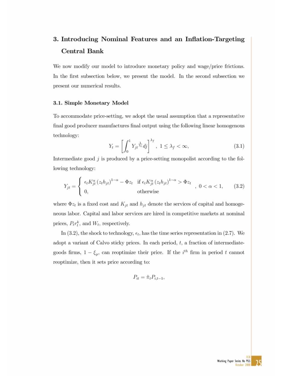 Introduction Nominal Features and an Inflation-Targeting Central Bank