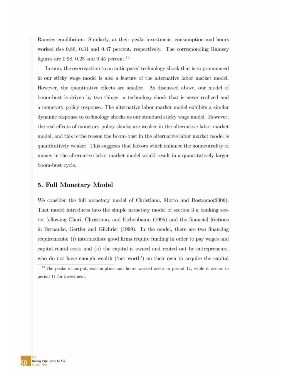 Full monetary model