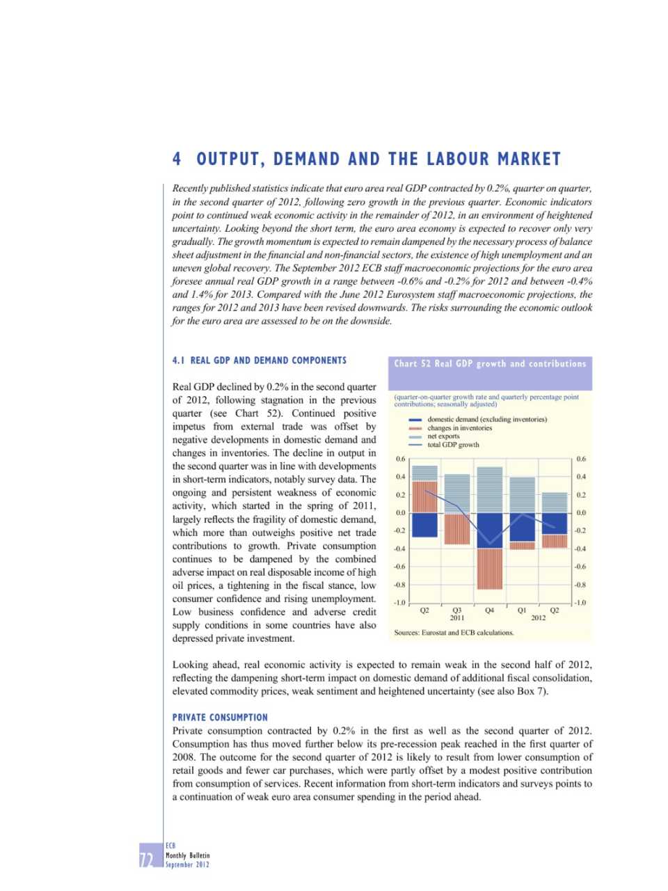 Output, demand and the labour market (Monthly Bulletin n. 9 - September 2012)