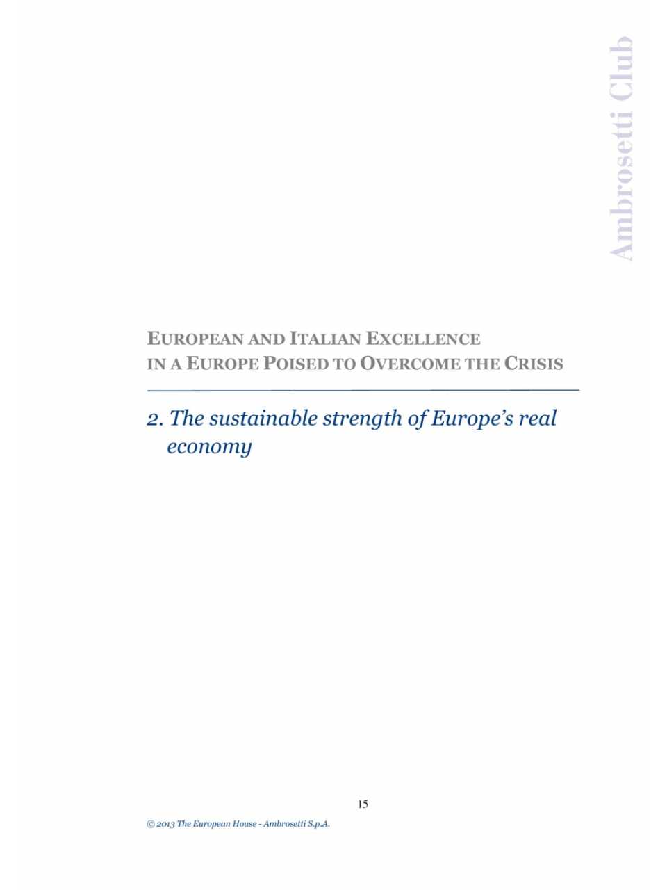 The sustainable strength of Europe’s real economy
