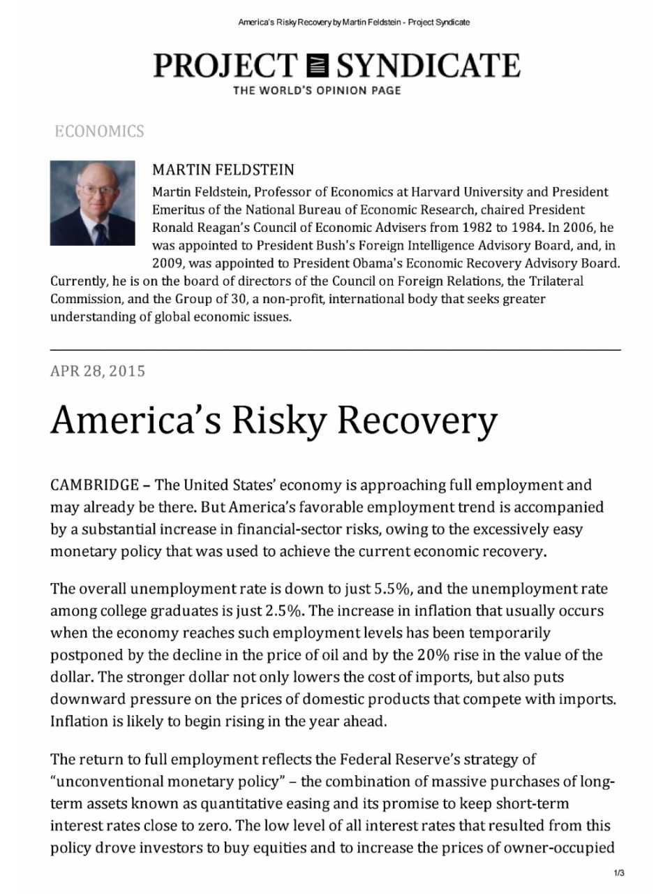 America's risky recovery