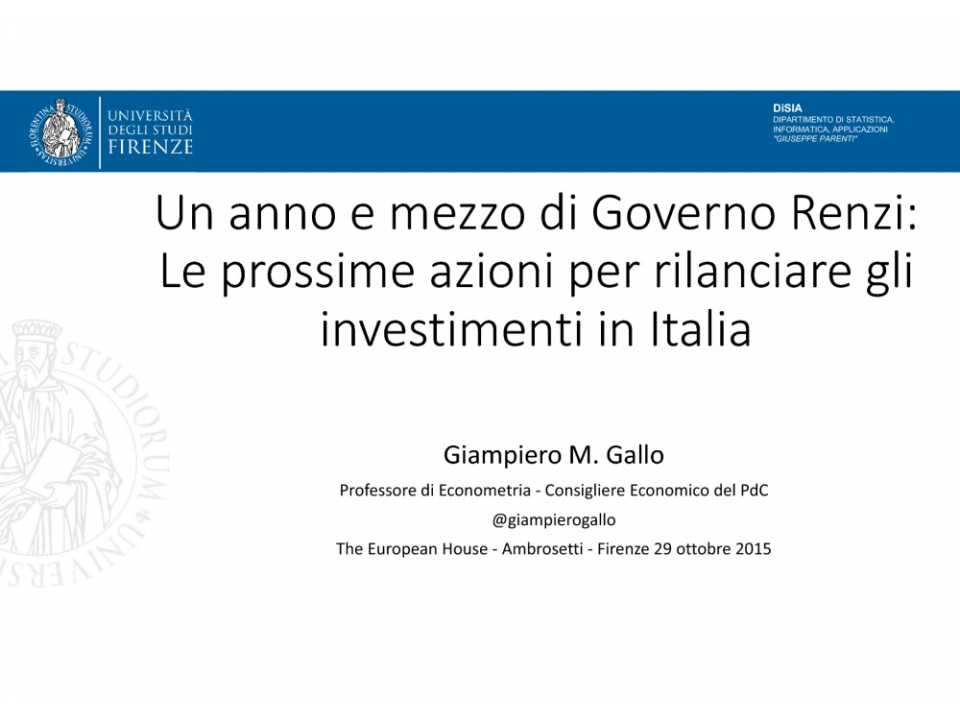 Presentazione di Giampiero Gallo