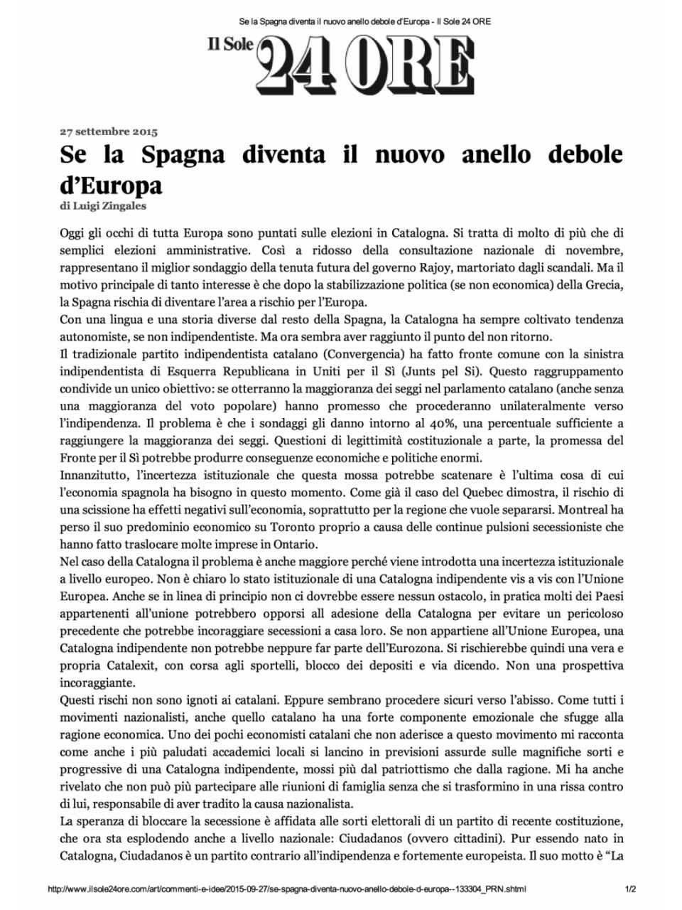 Se la Spagna diventa il nuovo anello debole d'Europa