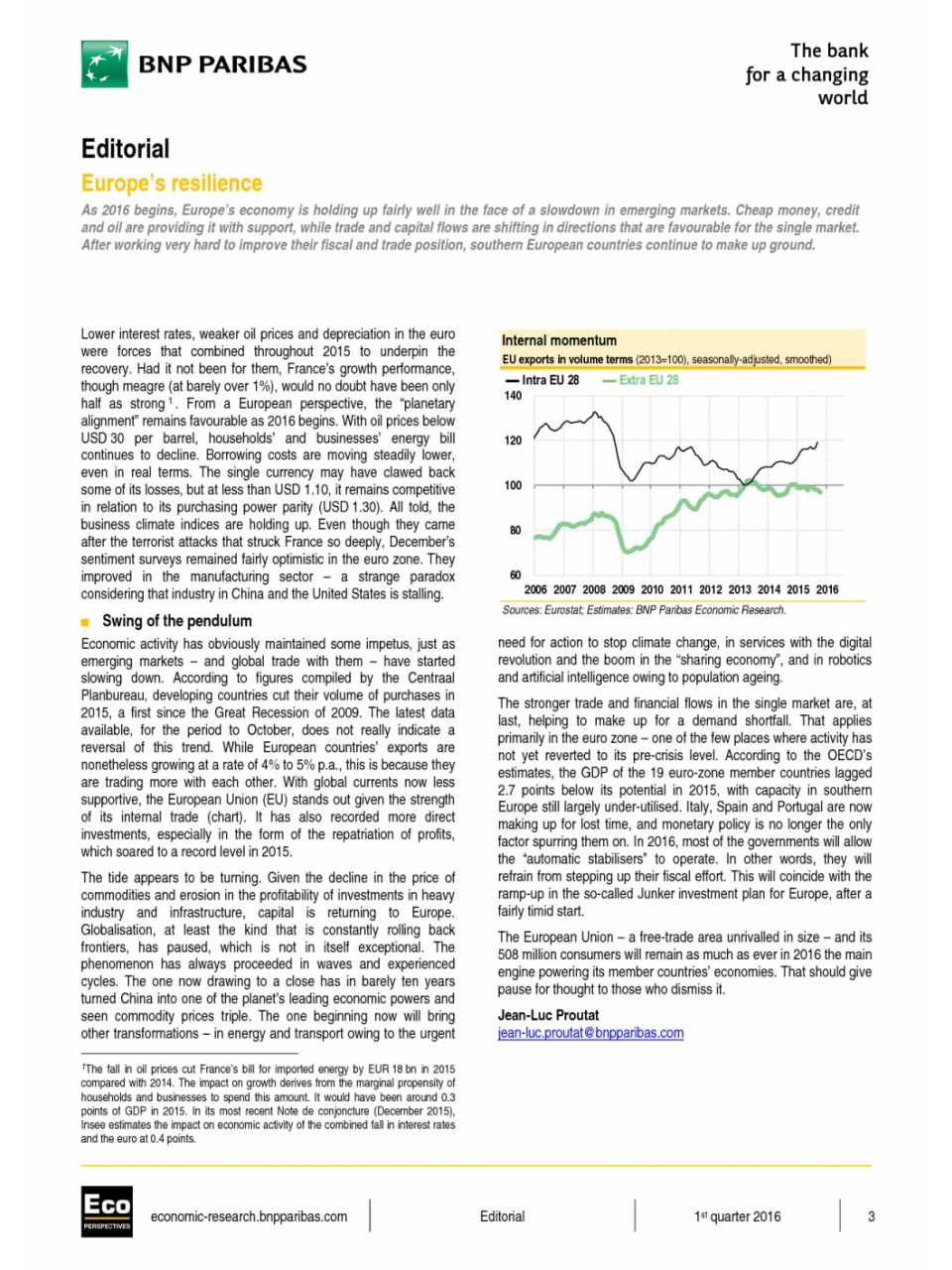 Eco Perspectives Editorial, Economic Research Department