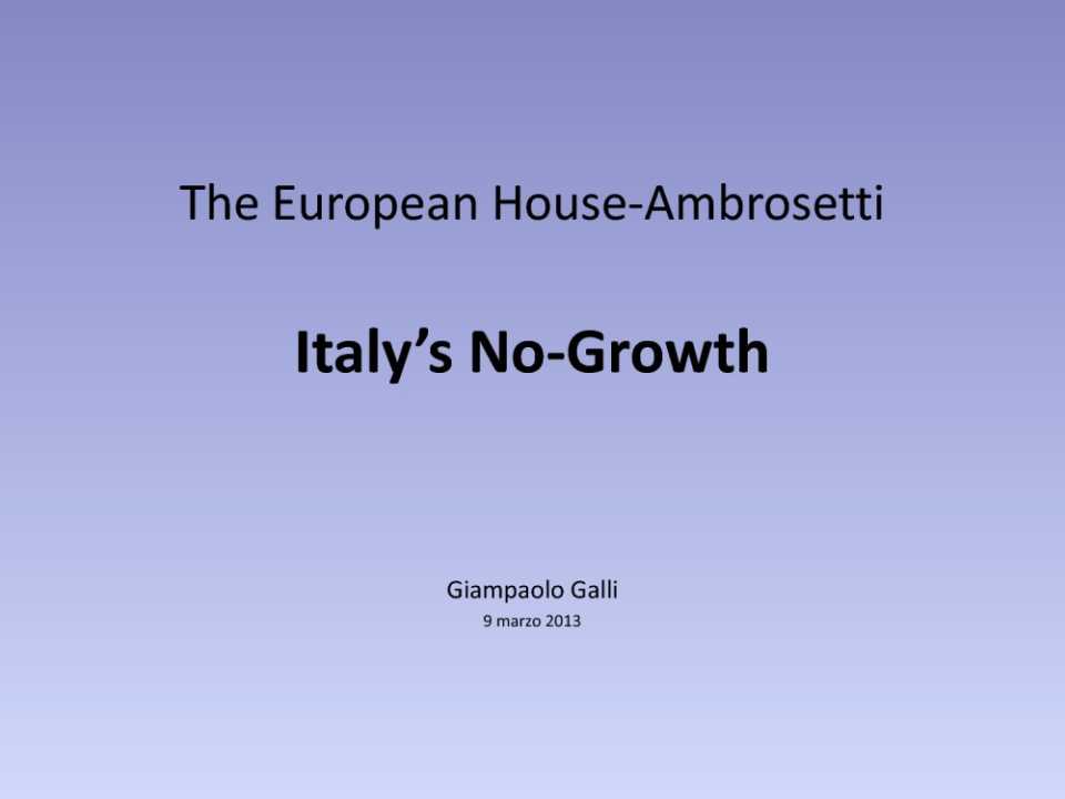 Italy’s no-growth