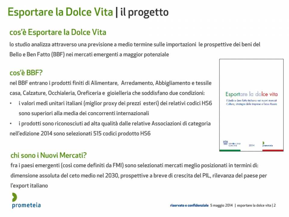 Esportare la Dolce Vita 2014