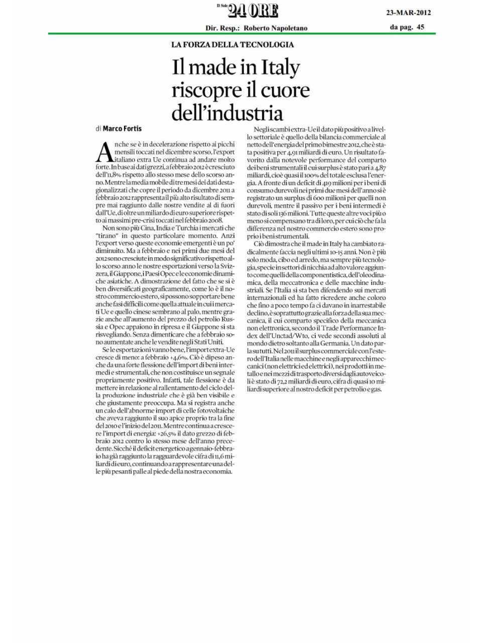 Il made in Italy riscopre il cuore dell'industria