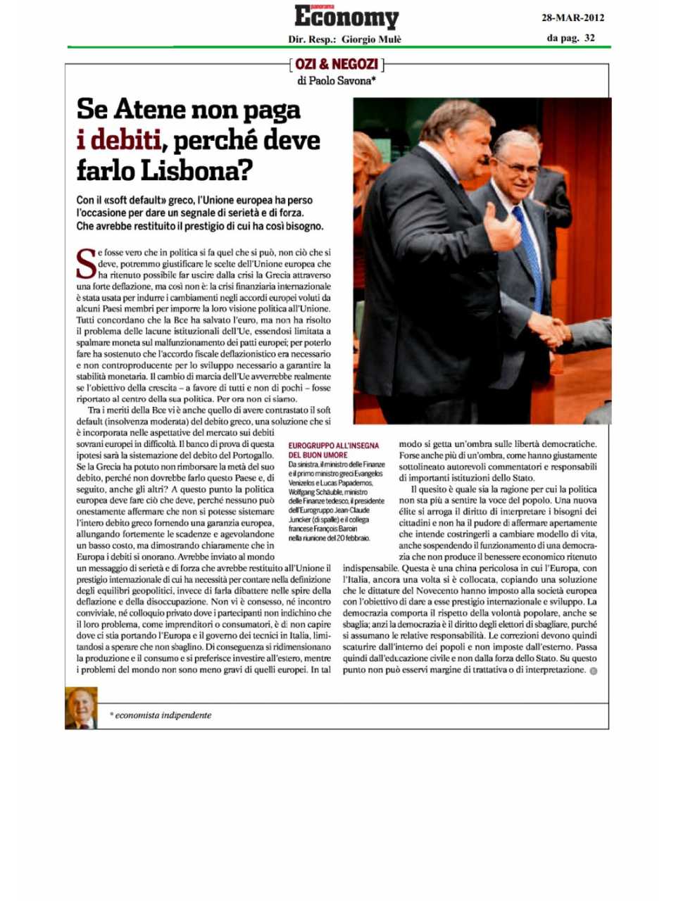 Se Atene non paga i debiti, perchè deve farlo Lisbona?