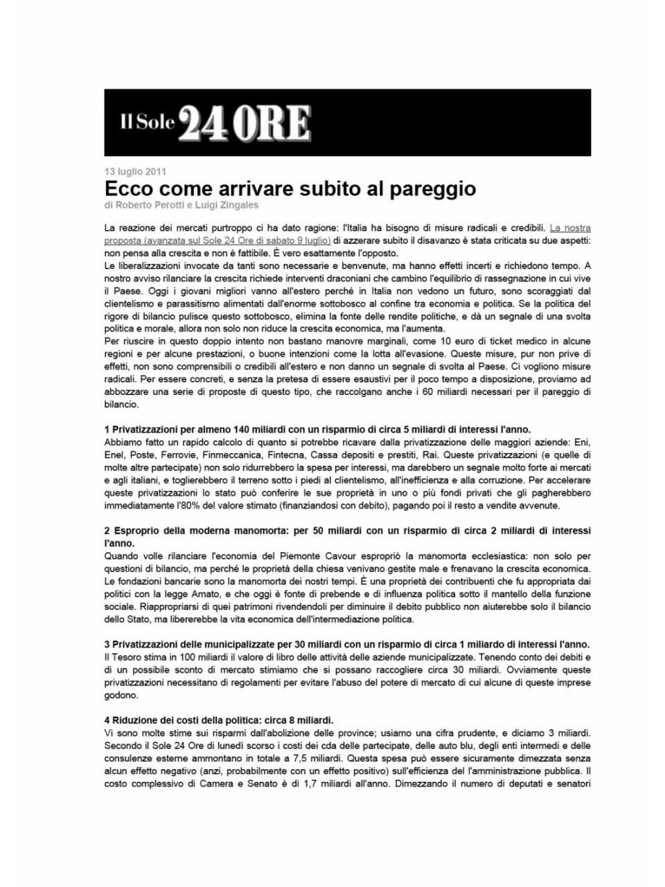 Ecco come arrivare subito al pareggio