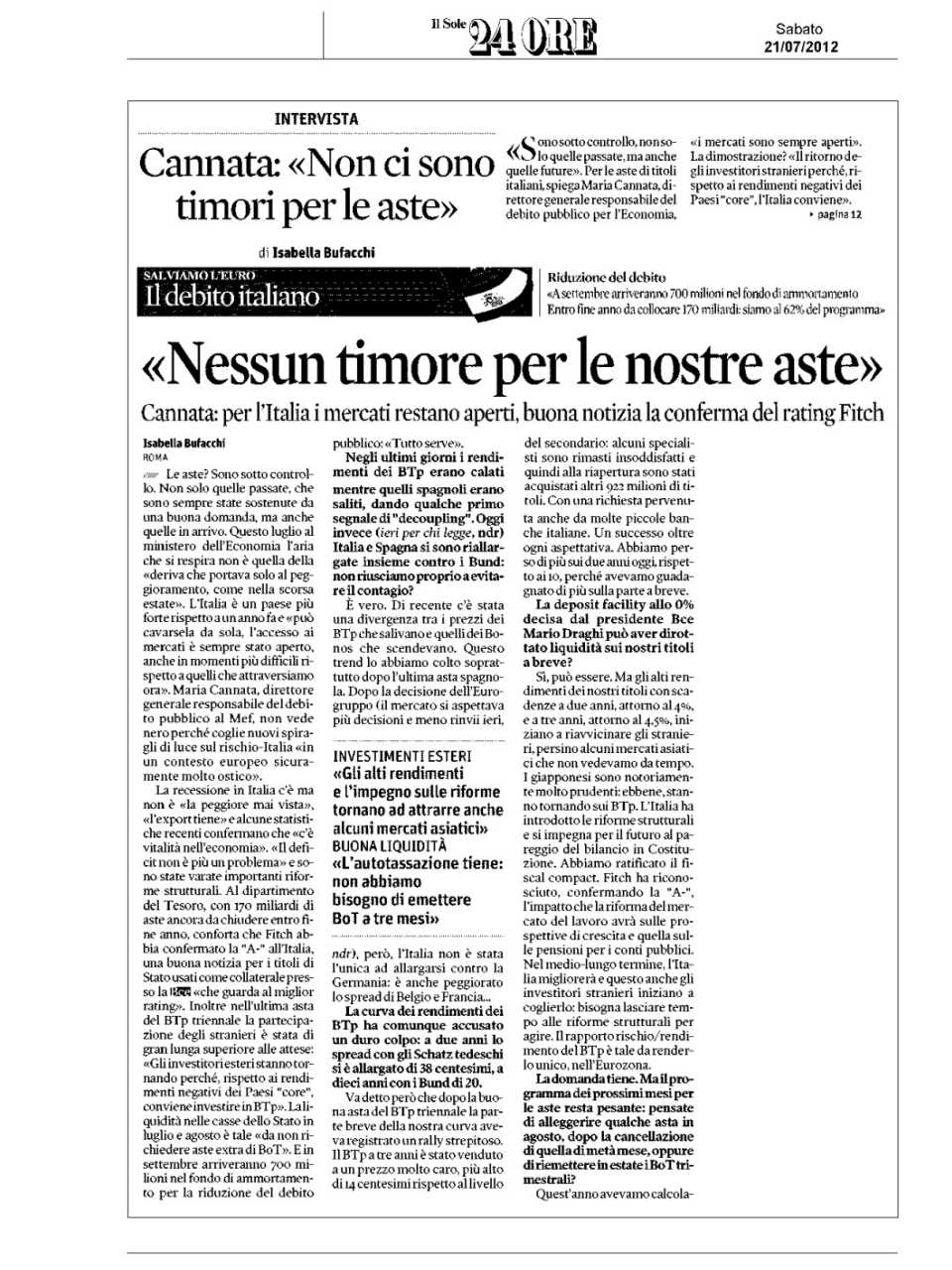 Nessun timore per le nostre aste