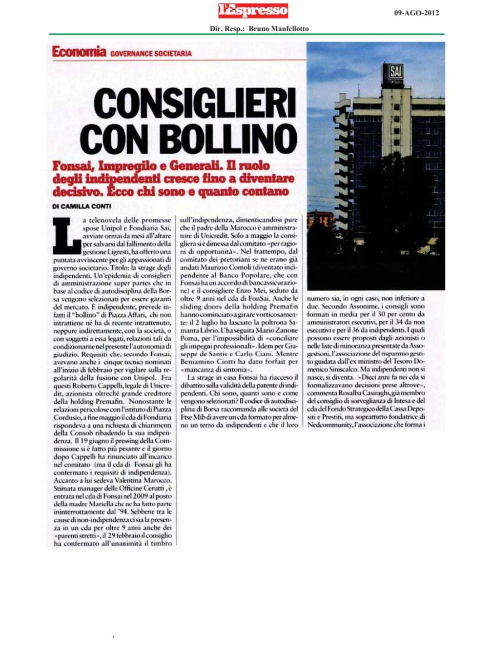 Consiglieri con bollino