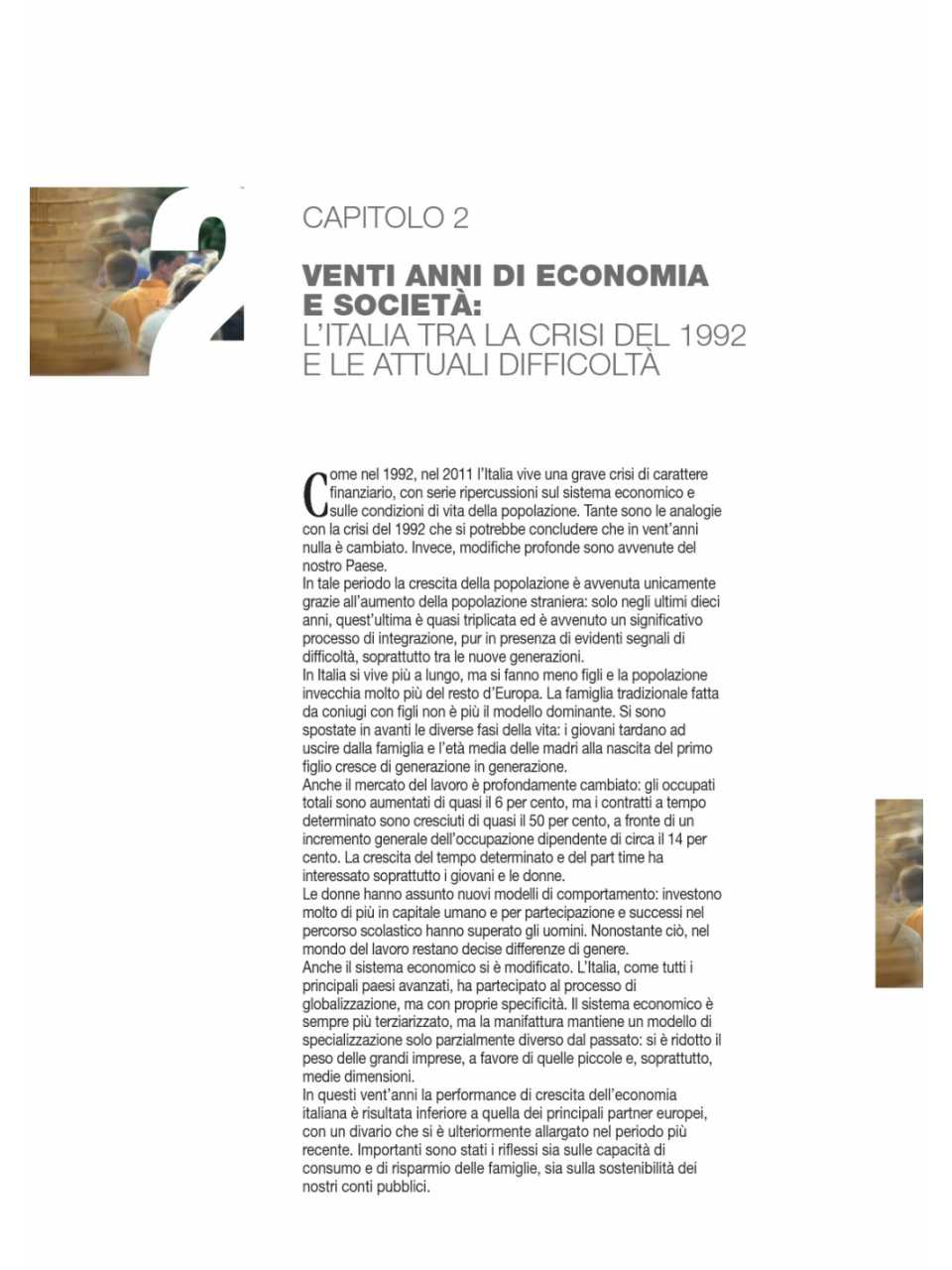Venti anni di economia e società: l'Italia tra la crisi del 1992 e le attuali difficoltà