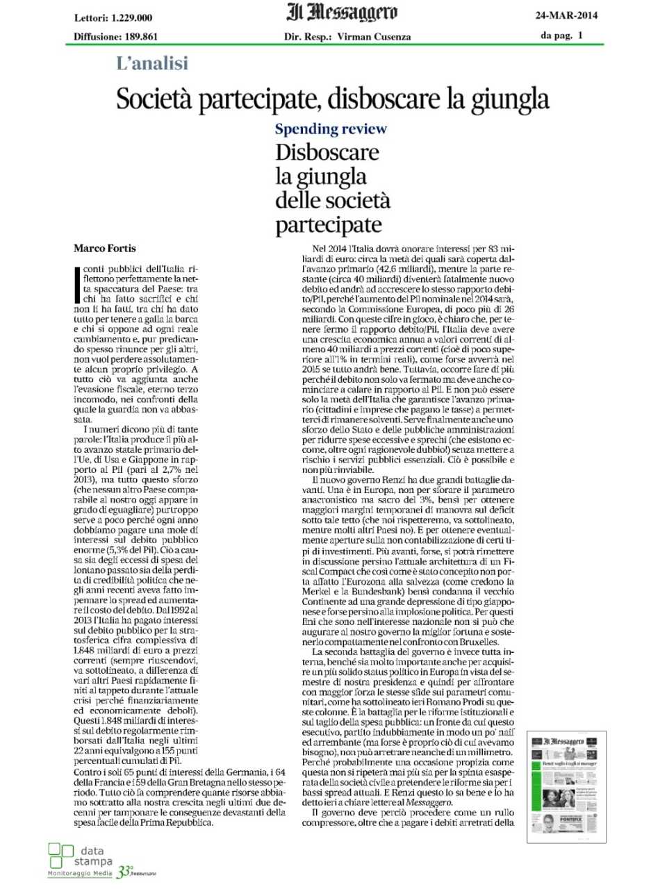 Società partecipate, disboscare la giungla