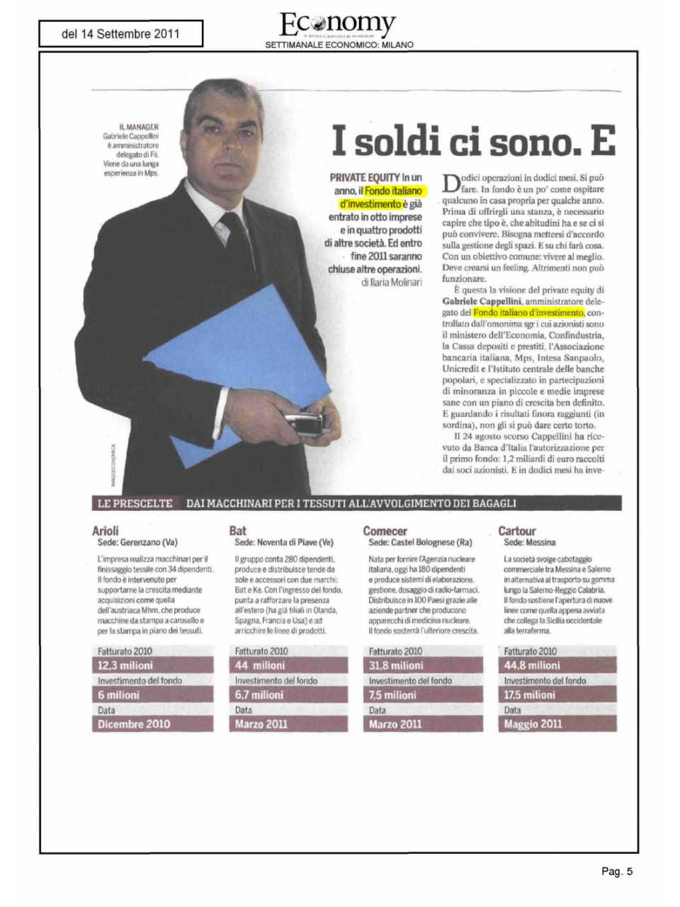 I soldi ci sono. E ve li do io adesso - Intervista a Gabriele Cappellini