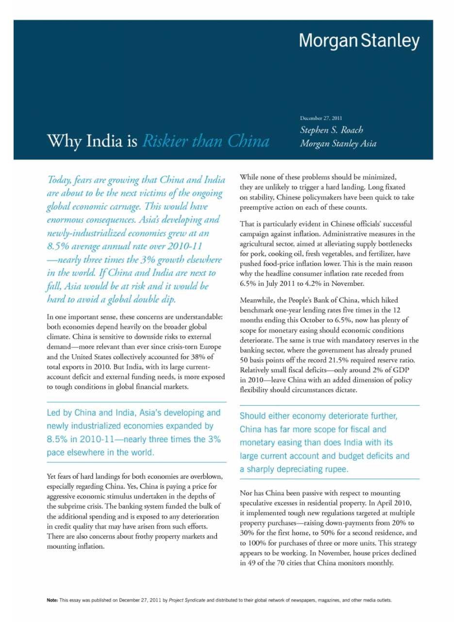 Why India is Riskier than China
