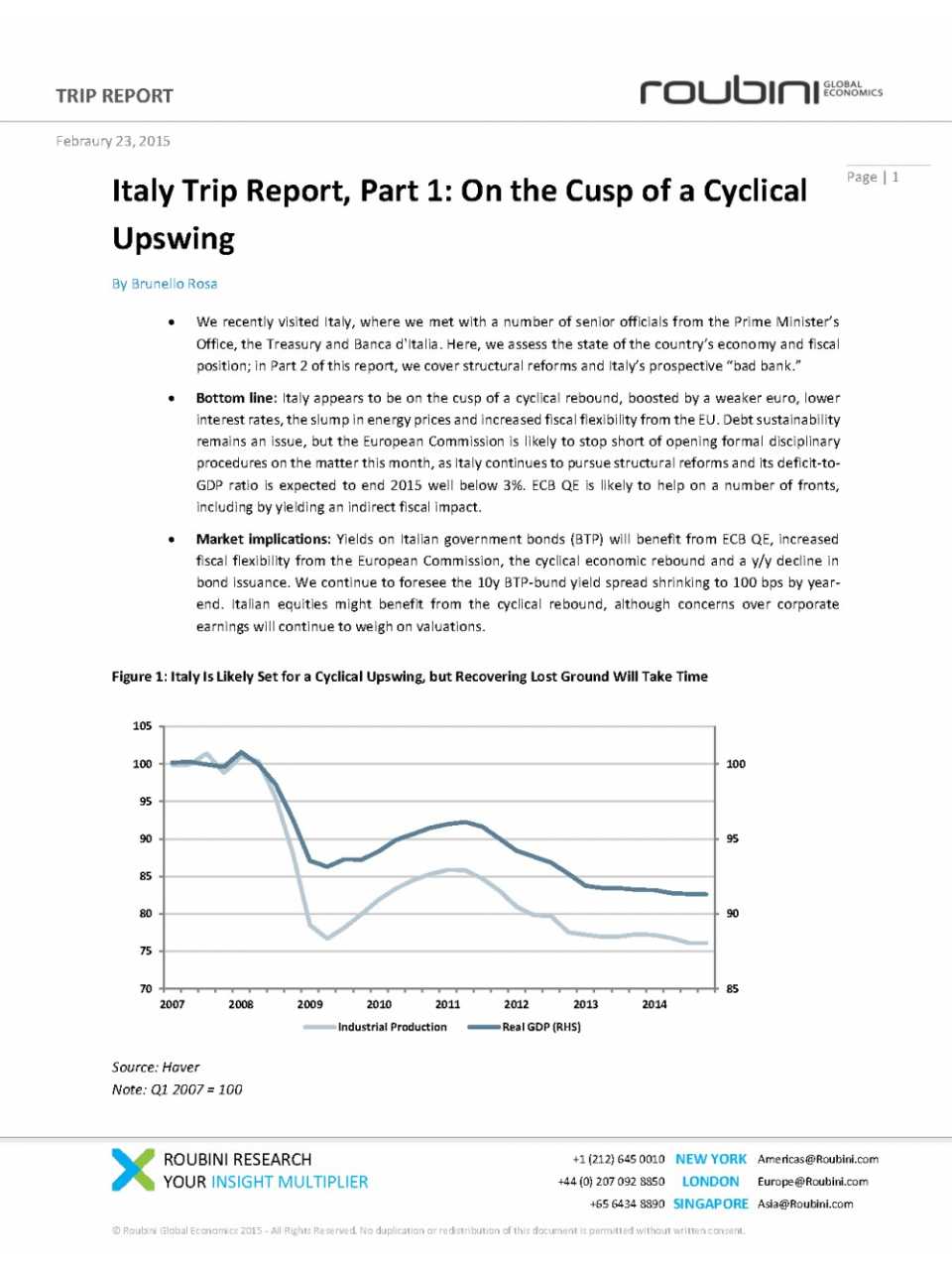 On the cusp of a cyclical upswing