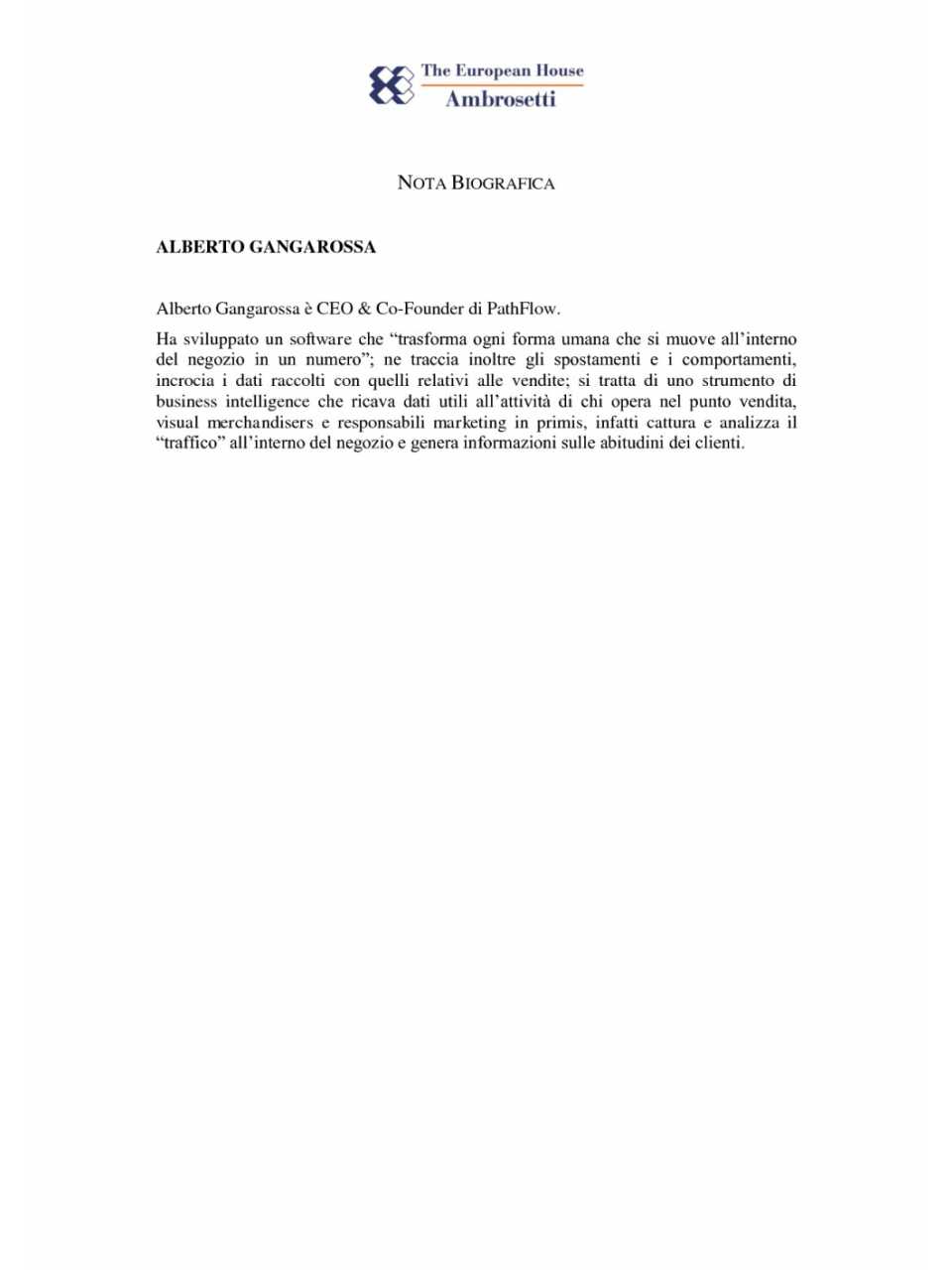 Nota biografica - Alberto Gangarossa