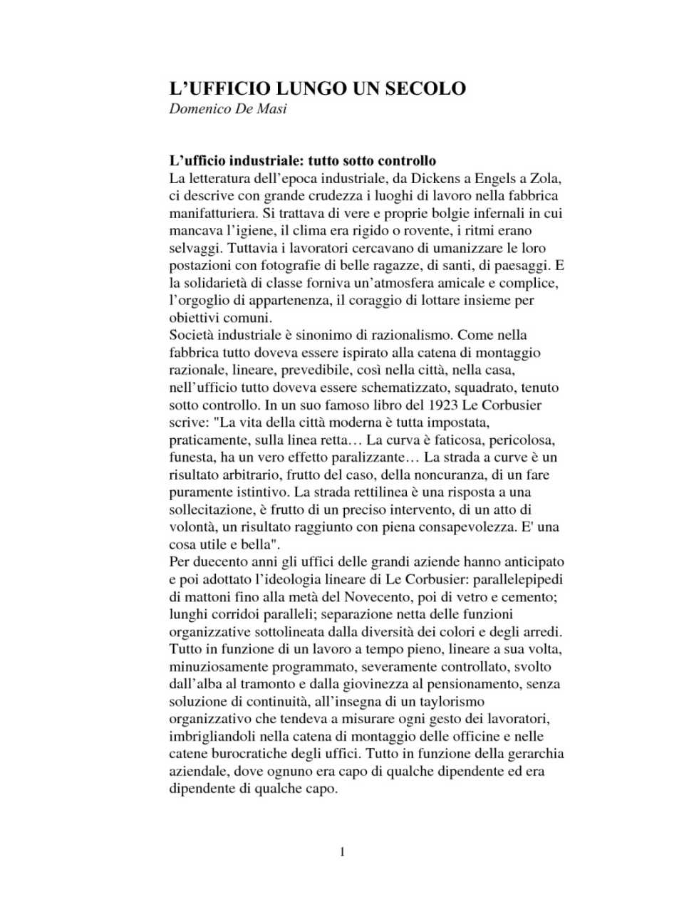 L'ufficio lungo un secolo