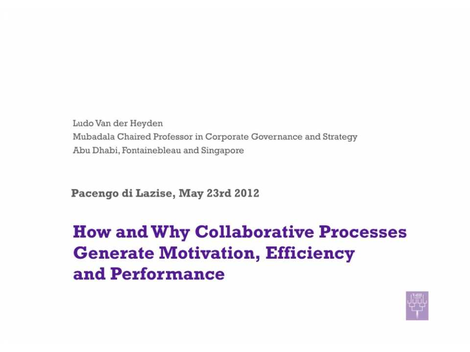 How and Why Collaborative Processes Generate Motivation Efficiency and Performance