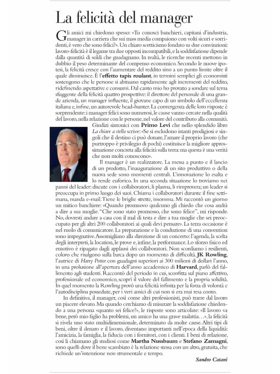 La felicità del manager