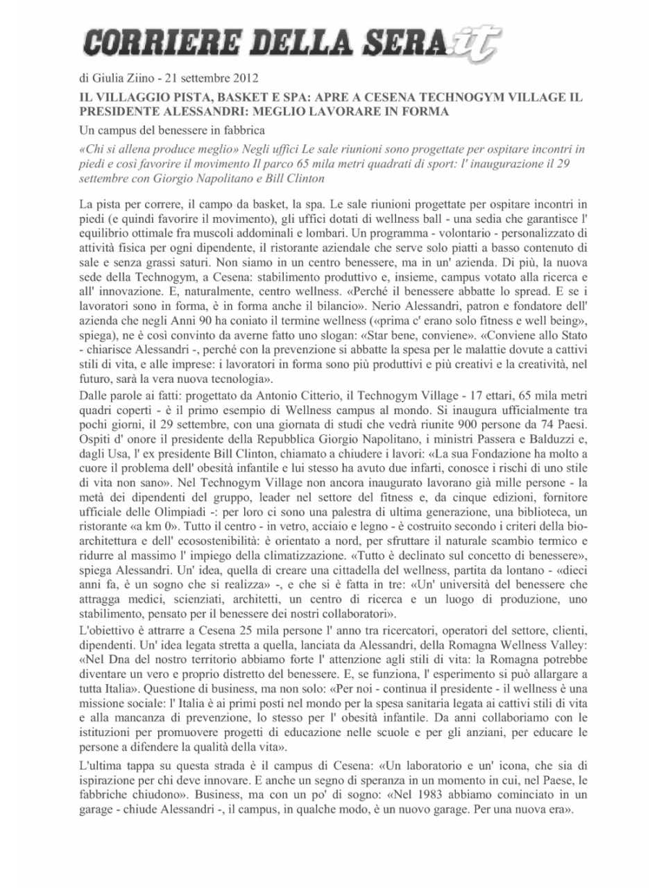 Un campus del benessere in fabbrica chi si allena produce meglio