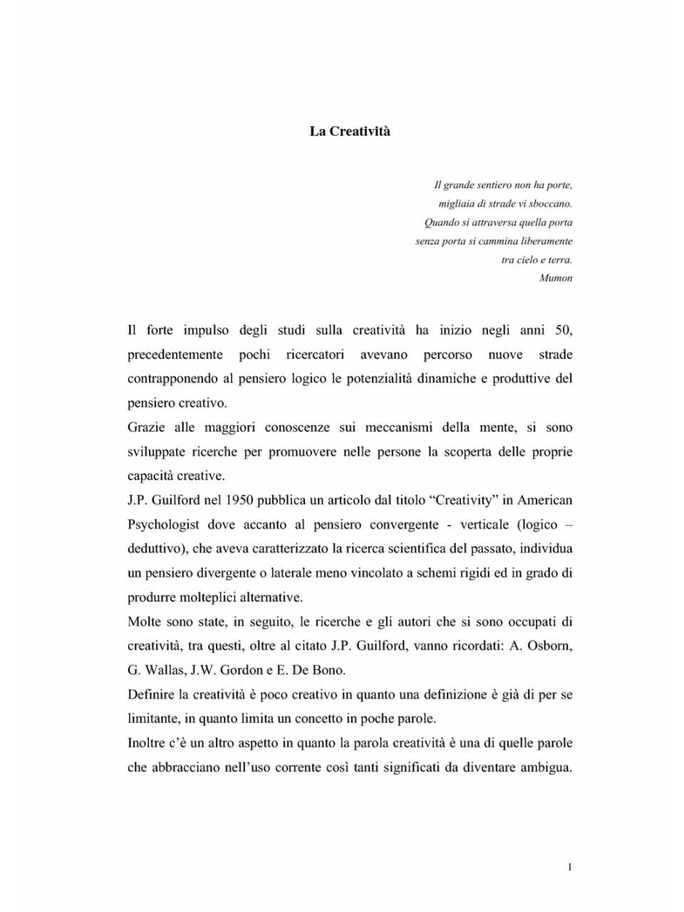 La creatività