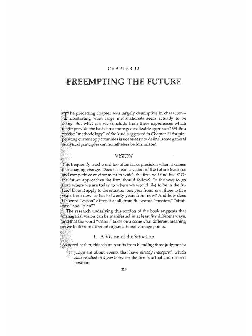 Preempting the future